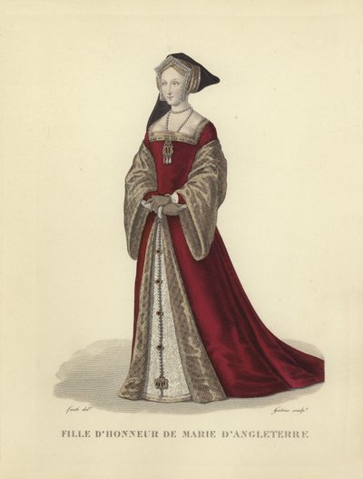 Maid of Honour of Mary Tudor, third wife of King Louis XII of France by French School