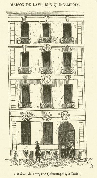 House of Law, Quincampoix Street, Paris (engraving) by French School