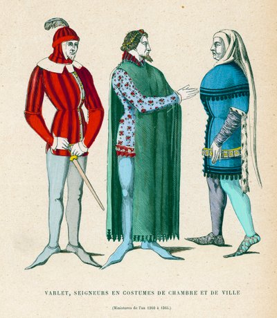 Male Costumes, 1360-1365 by French School