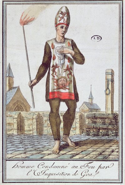 Man Condemned by the Inquisition of Goa to be Burnt at the Stake by French School