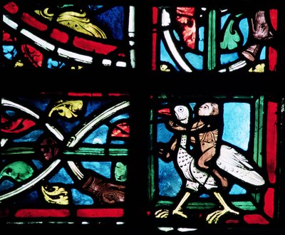 Man riding a bird, 13th century by French School