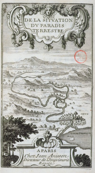 Map from De La Situation du Paradis Terrestre, 1691 by French School