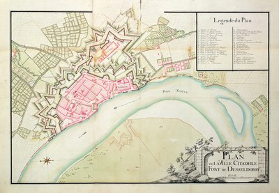 Map of Dusseldorf by French School