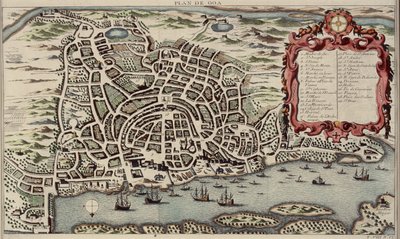 Map of Goa, from Histoire generale des voyages, 1750 by French School