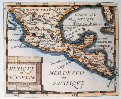 Map of Mexico or New Spain, 1625 by French School