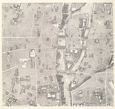 Map of Paris showing Île de la Cité, from L