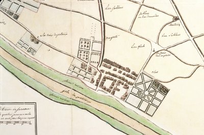 Map of Suresnes and its annexe, Puteaux, 1669 by French School
