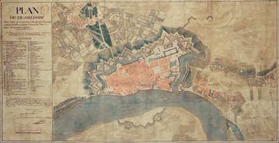 Map of Damage Caused by the Rhine, Dusseldorf, 1799 by French School