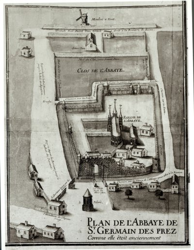 Map of the Abbey of Saint-Germain-des-Pres by French School