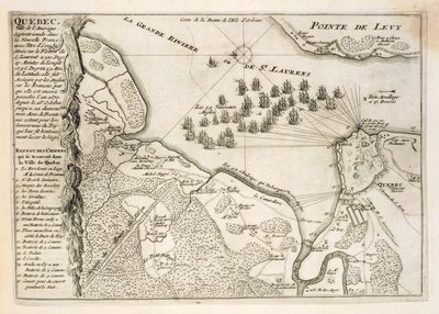 Map of the Siege of Quebec by the British Fleet, 1670 by French School