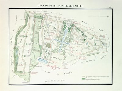 Map of the Small Park of Versailles, 1818-1819 by French School