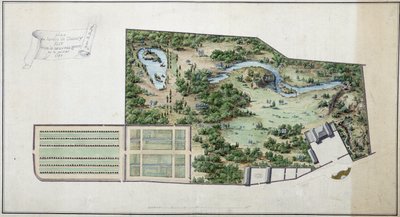 Map of the Garden of Chanvry (Seine and Oise) by French School