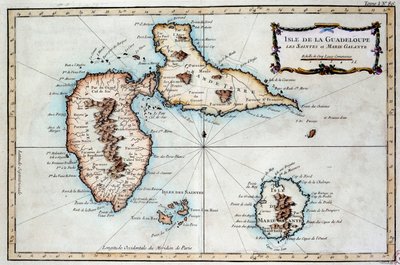 Map of the Island of Martinique, the Island of Saintes and the Island of Marie Galante in the West Indies by French School