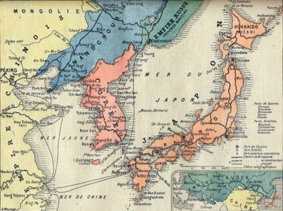 Map of the Theatre of the Russian-Japanese War by French School
