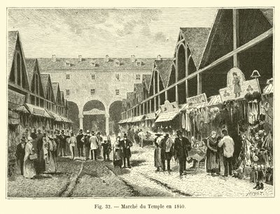 Temple Market in 1840 by French School