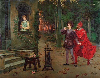 Marguerite, Faust and Mephisto Scene from Faust, circa 1900 by French School