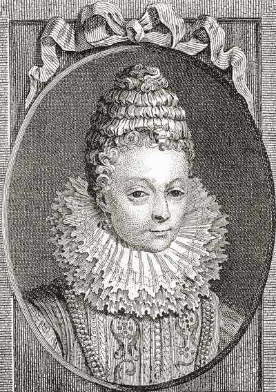 Marie de Médicis, 1575-1642. Queen consort of France, as the second wife of King Henry IV of France. From Les Heures Libres published 1908. by French School