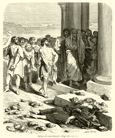 Martyrdom of Saint Barnabas (engraving) by French School