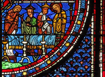 Mary Magdalene Window: Mary at the Death of Lazarus by French School