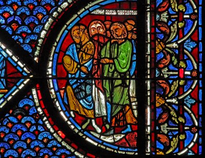 Mary Magdalene Window: People Attending the Raising of Lazarus by French School