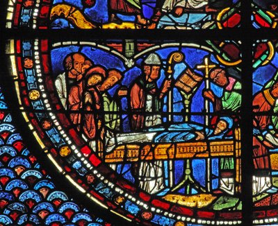 Mary Magdalene Window: The Death of Mary Magdalene by French School