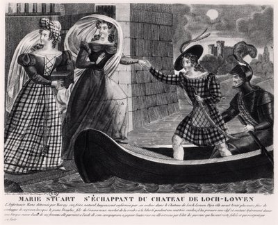 Mary Stuart (1542-87) Escaping from Loch Leven Castle by French School