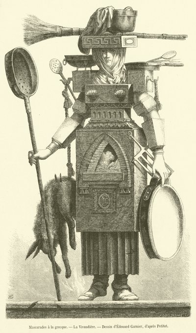 Greek Masquerades, The Vivandière (engraving) by French School