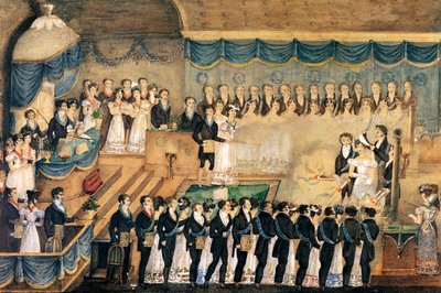 Masonic Initiation Ceremony of a Lady Freemason, Early 19th Century by French School