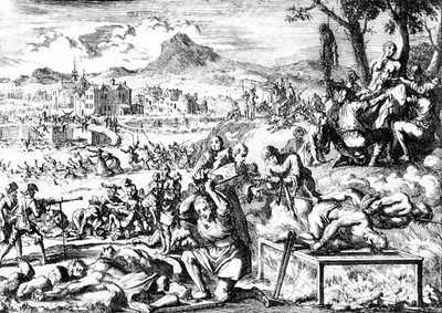 Massacre in Ireland in 1644, c.1685 by French School