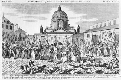 Massacre of the women at the Hopital La Salpetriere, 3rd September 1792 by French School