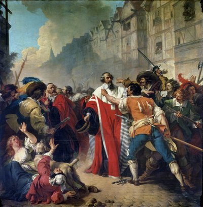 Mathieu Mole Being Stopped by the Parisian Crowd on His Return from Visiting Mazarin and Queen Anne of Austria, 1879 by French School