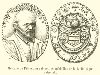 Medal of Pibrac, in the Medal Cabinet of the National Library (engraving) by French School