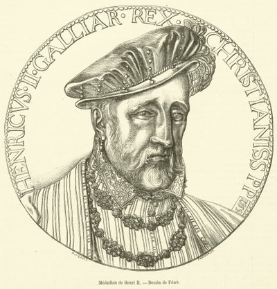 Medallion of Henry II (engraving) by French School