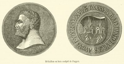Wooden Medallion of Fugger by French School