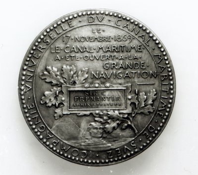 Medal commemorating the opening of the Suez Canal on November 17th 1869 by French School