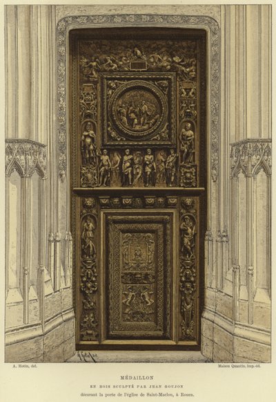 Medallion in Wood Carved by Jean Goujon in the Door of the Church of Saint-Maclou, Rouen by French School