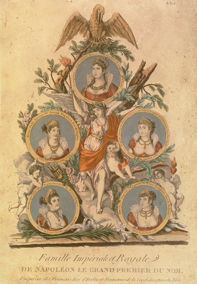 Medallions Representing the Members of the Imperial Family of Napoleon I: Empress Josephine; Marie Julie, Wife of Joseph Napoleon; King of Naples; Augusta Amelia of Bavaria; Frederica Catherine of Wur by French School