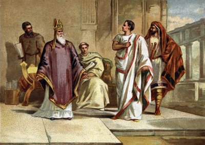 Meeting between Emperor Flavius Julius Valens and Saint Basil of Caesarea (detail) by French School