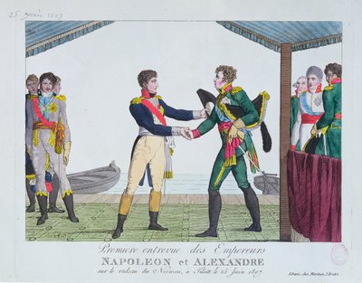 Meeting Between Napoleon I and Alexander I, at Tilsit by French School