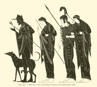 Mercury and the Three Goddesses (engraving) by French School
