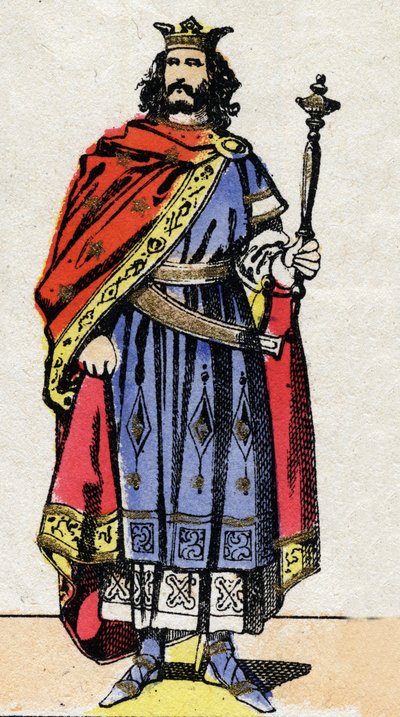 Merovingian Dynasty: Portrait of Chilperic II (circa 700-721) King of the Franks by French School