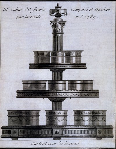 Metalwork: A Set of Liqueur Cups on a Stand, 1780-96 by French School