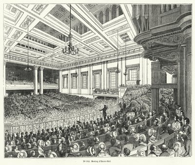 Meeting of the Anti-Corn Law League in Exeter Hall, London by French School