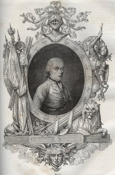 Michael Friedrich Benedikt Baron von Melas, Feldmarschal - New National Encyclopedia by Maurice La Charest - 1870 by French School