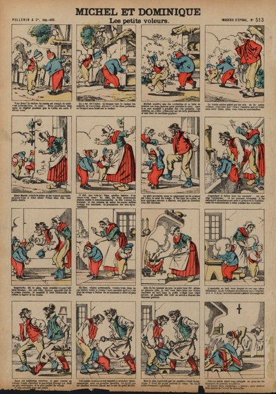 Michel and Dominique, the Little Thieves by French School