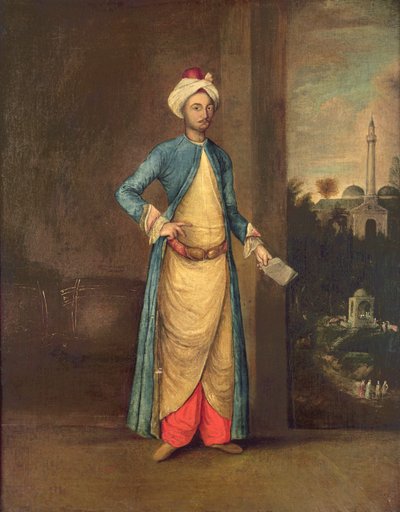 Middle Eastern Court Official in an Interior by French School