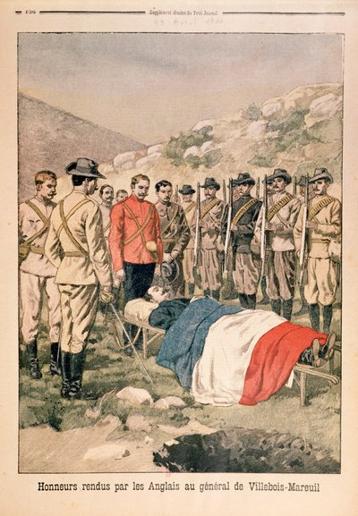 Military Honours Being Paid to General Georges de Villebois-Mareuil by the British at the Cemetery of Boshof, Illustration from Le Petit Journal, 29th April 1900 by French School