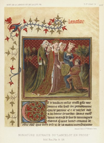Miniature Extracted from Lancelot in Prose by French School