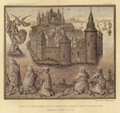 Miracle of a Woman Saved by Our Lady from the Sea at Mont Saint-Michel by French School