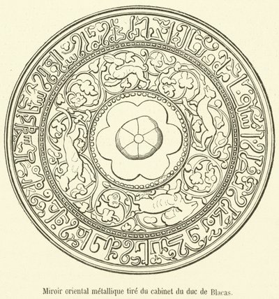 Oriental Metal Mirror from the Cabinet of the Duke of Blacas (engraving) by French School
